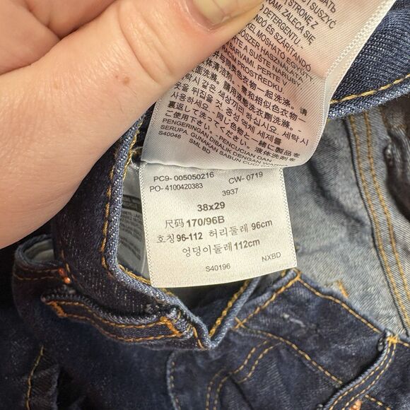 Levi’s 505 Blue Dark Wash Straight Leg Relaxed Fit Jeans Men’s W38 L29 - Picture 4 of 6